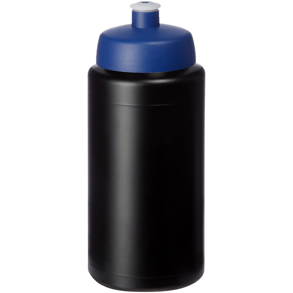 Baseline® Plus grip 500 ml sportfles met sportdeksel - Zwart, Blauw