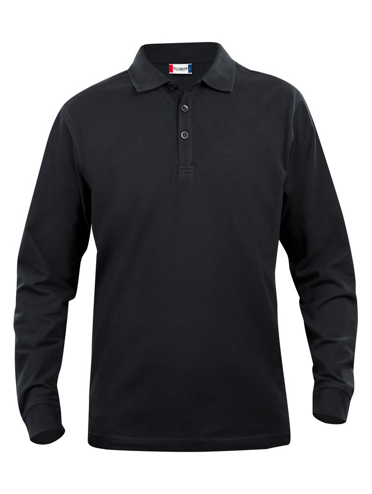 Clique - Basic Polo L/S Junior - Zwart