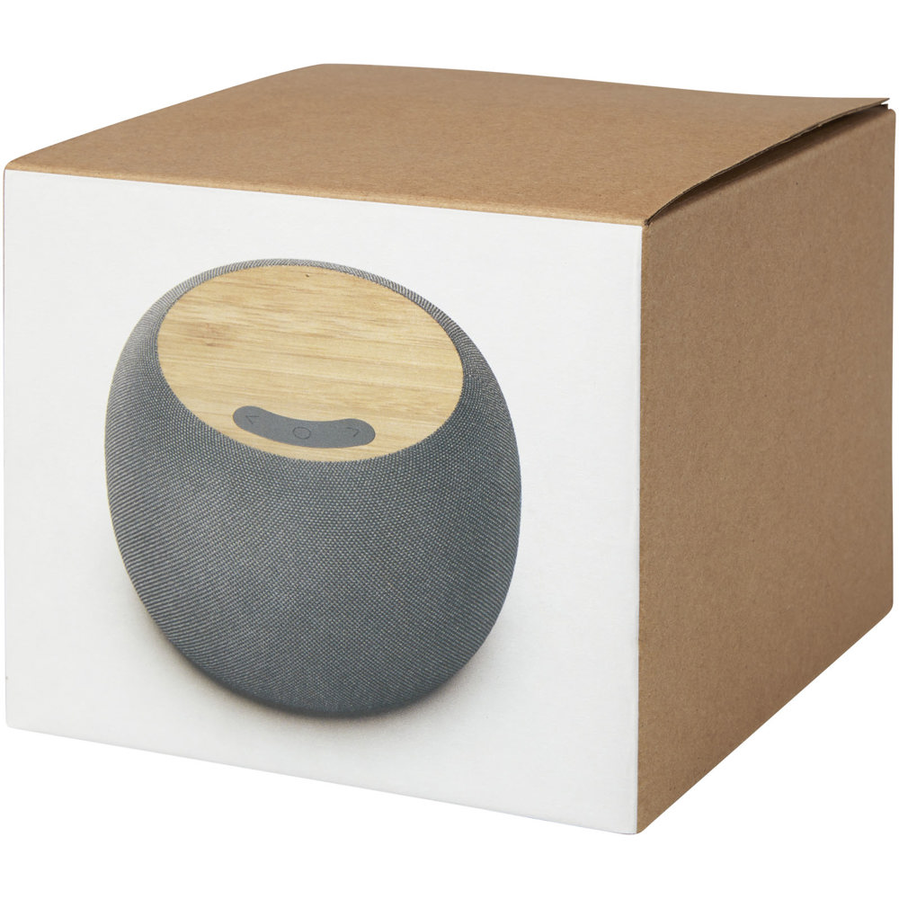 Ecofiber Bluetooth® speaker en draadloos oplaadstation van bamboe/RPET