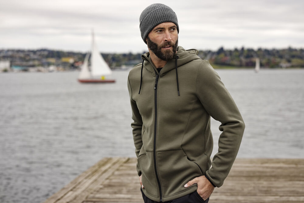 Cutter & Buck - Pemberton Hood FZ Heren Khaki XXL