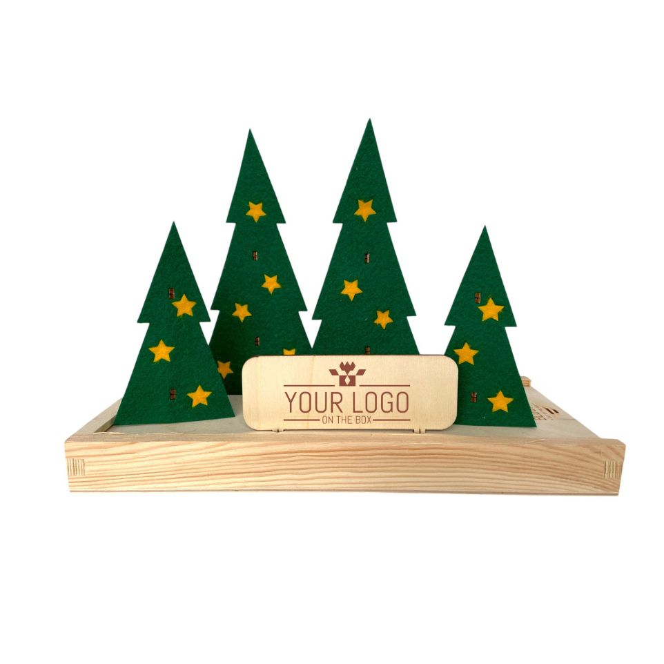 Happy Xmas 'Your logo' - yellow stars