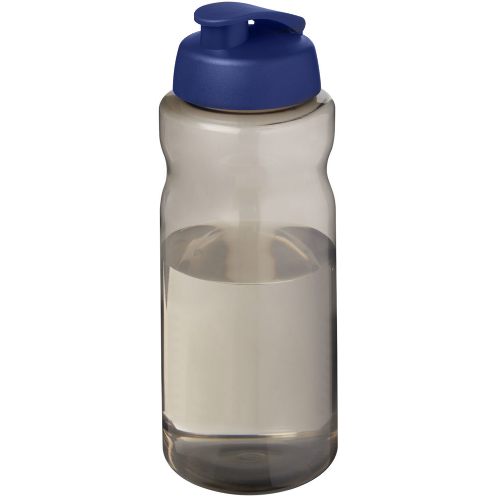 H2O Active® Eco Big Base 1 l drinkfles met klapdeksel - Houtskool, Blauw