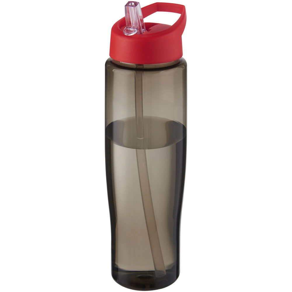 H2O Active® Eco Tempo drinkfles van 700 ml met tuitdeksel - Rood, Houtskool
