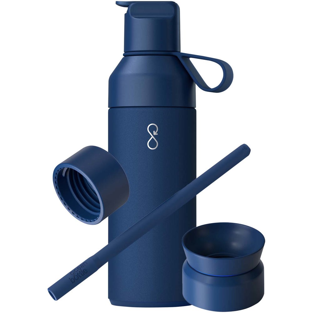 Ocean Bottle 500 ml 3-in-1 geschenkset - Oceaanblauw