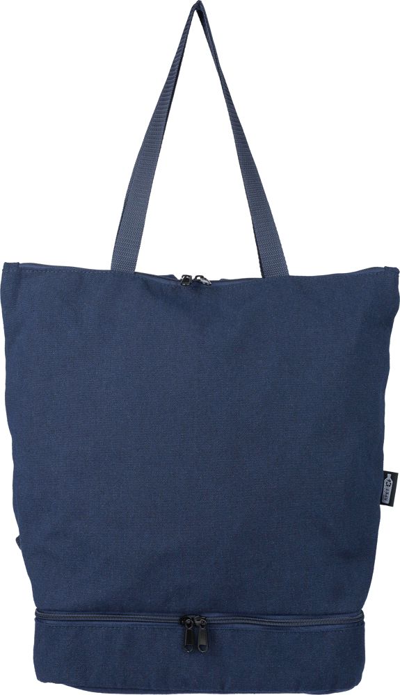 Gerecyclede polycotton (330 gsm) totepack Osric - Blauw