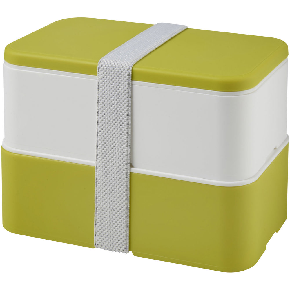 MIYO 700+700 ml dubbellaagse lunchtrommel - Lime, Wit, Wit