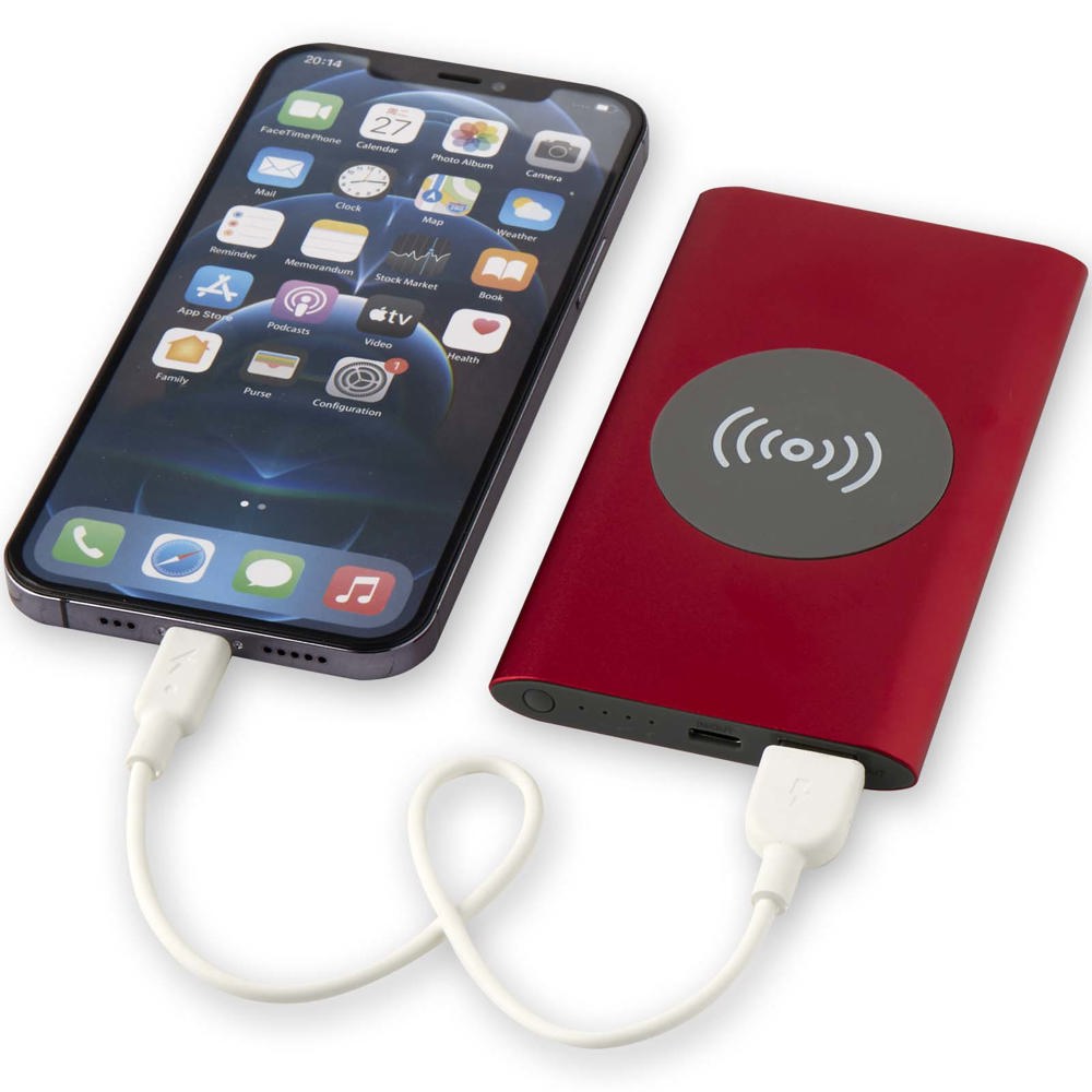 Juice type-C draadloze powerbank van 4000 mAh van gerecycled aluminium 