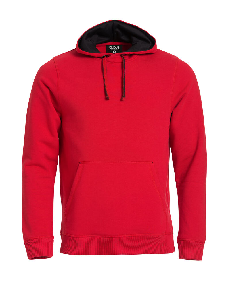 Clique - Classic Hoody Blauw-melange M - Rood