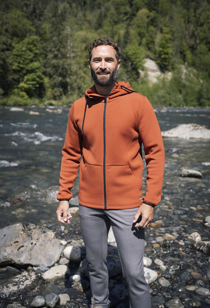 Cutter & Buck - Pemberton Hood FZ Heren Khaki XXL