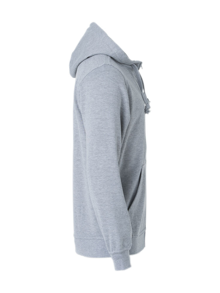 Clique - Basic Hoody Full Zip Grijs-melange 5XL