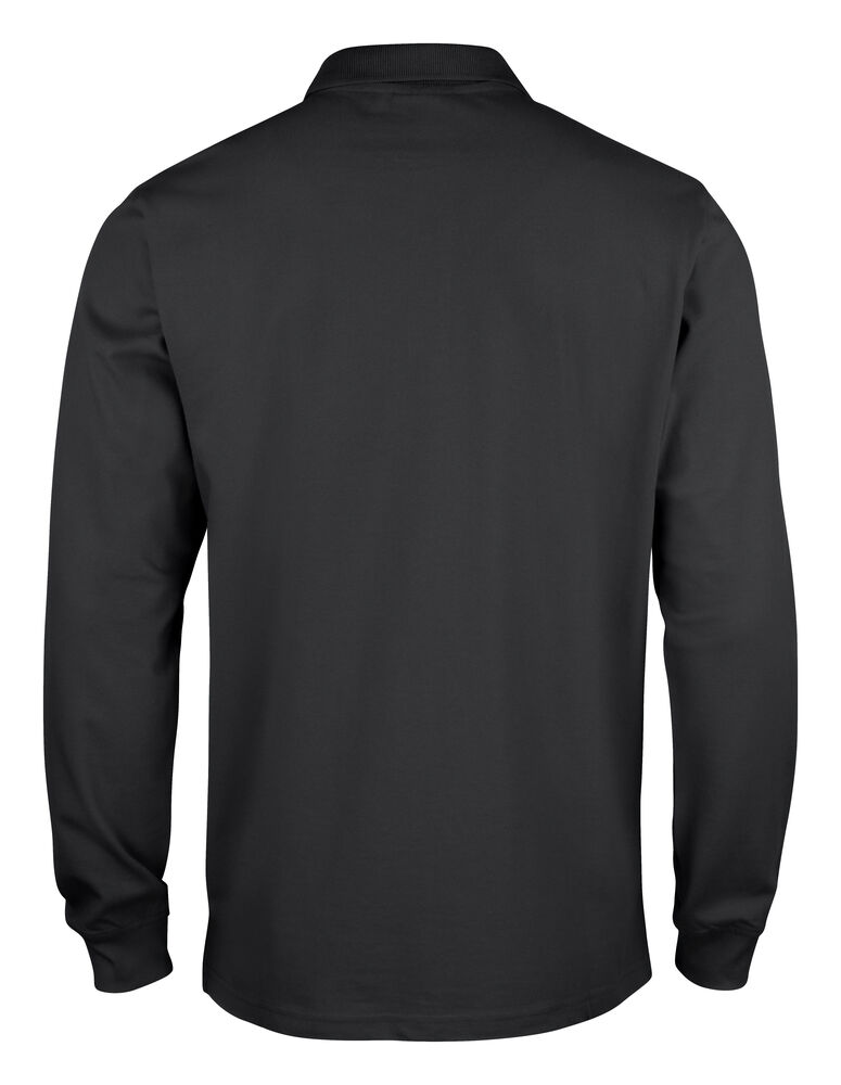 Clique - Basic Polo L/S Junior Zwart 140