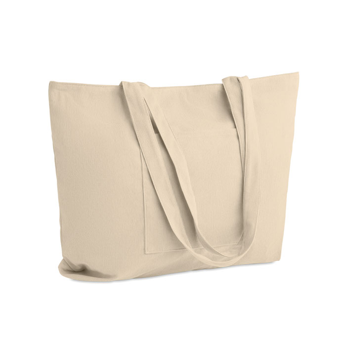 CORDY G - Grote corduroy boodschappentas - beige