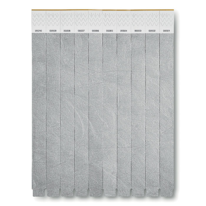 TYVEK - 1 Vel met 10 event armbandjes - Zilver