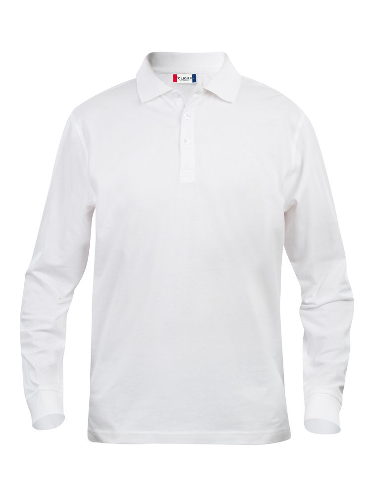 Clique - Basic Polo L/S Junior - Wit