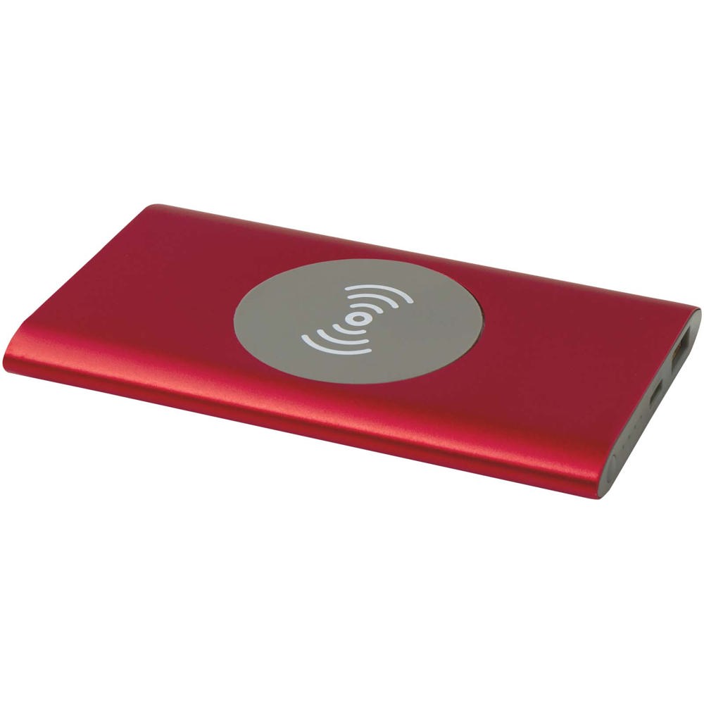 Juice type-C draadloze powerbank van 4000 mAh van gerecycled aluminium - Rood