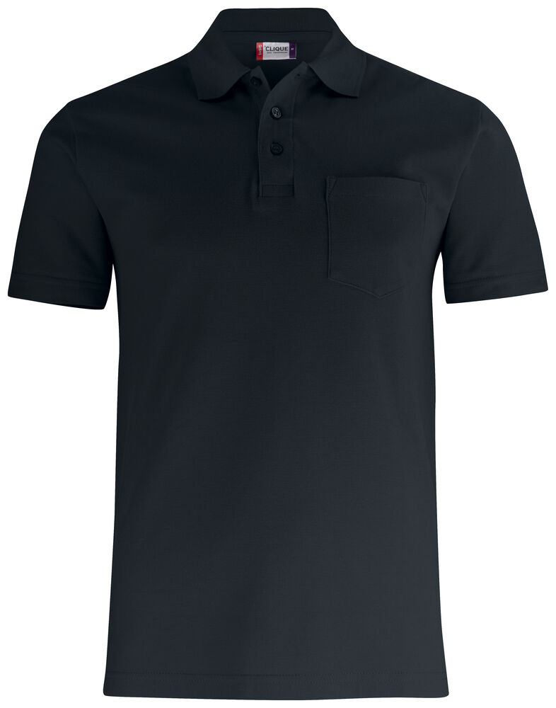 Clique - Basic Polo Pocket - Zwart