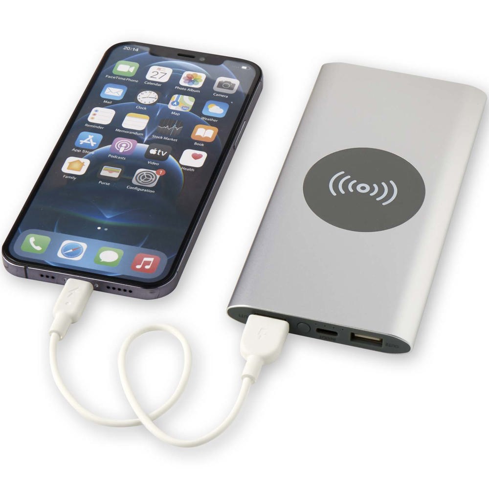 Juice type-C draadloze powerbank van 8000 mAh van gerecycled aluminium