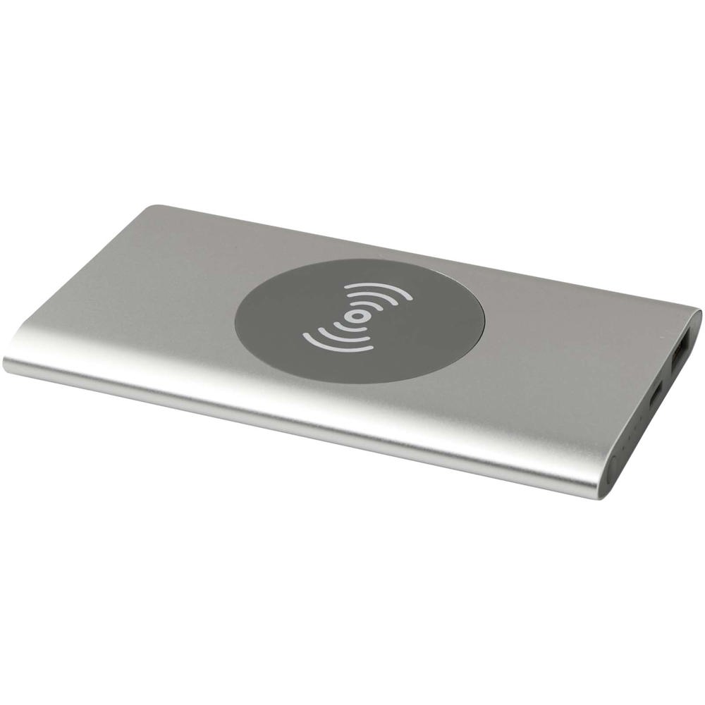 Juice type-C draadloze powerbank van 4000 mAh van gerecycled aluminium - Zilver