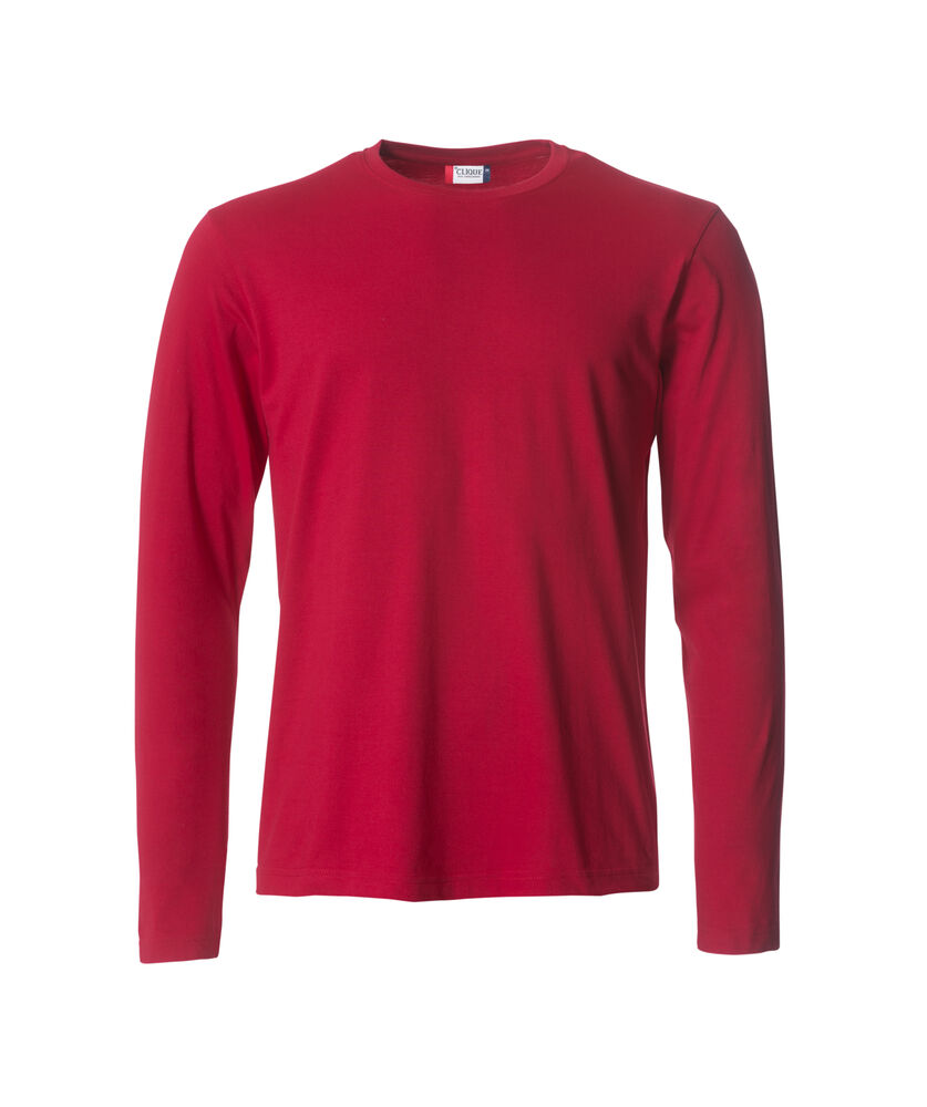 Clique - Basic-T L/S Dark Navy L - Rood