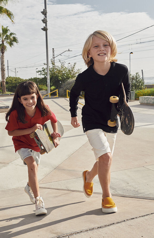 Clique - Basic Polo L/S Junior Zwart 140