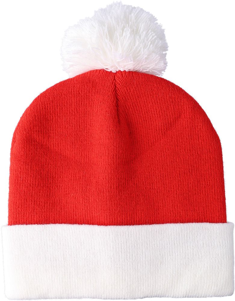Acryl gebreide kerstmuts Eleni - Rood