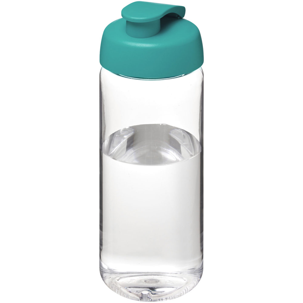 H2O Active® Octave Tritan™ 600 ml sportfles met klapdeksel - Transparant helder, Aquablauw
