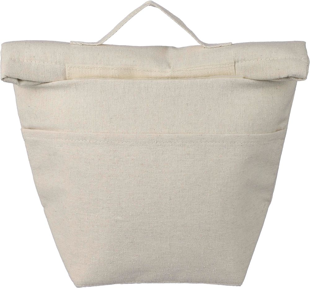 Gerecycled katoen (220 gsm) rolltop koeltas Faith - khaki (écru)