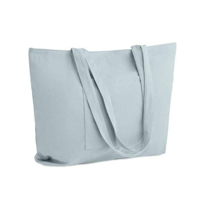 CORDY G - Grote corduroy boodschappentas - Babyblauw