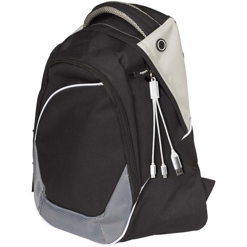 Metal 4-in-1 oplaadkabel van gerecycled aluminium met sleutelhanger