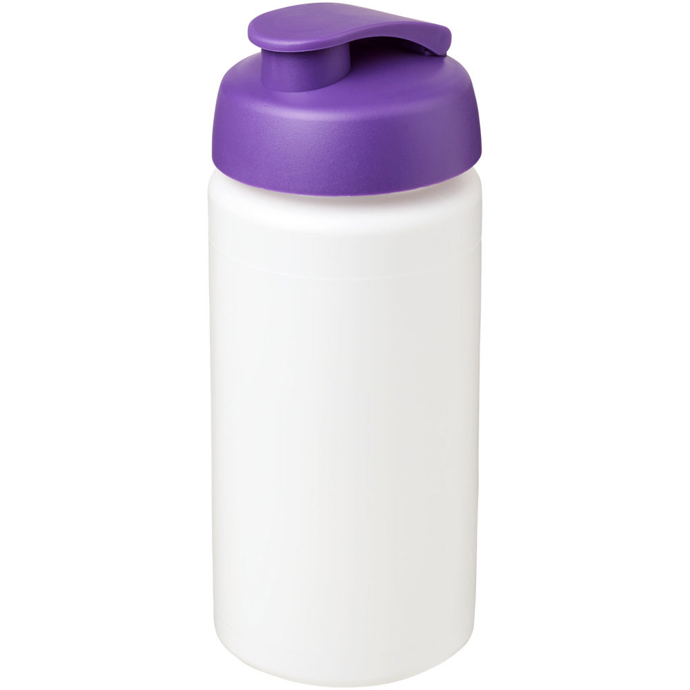 Baseline® Plus grip 500 ml sportfles met flipcapdeksel - Wit, Paars
