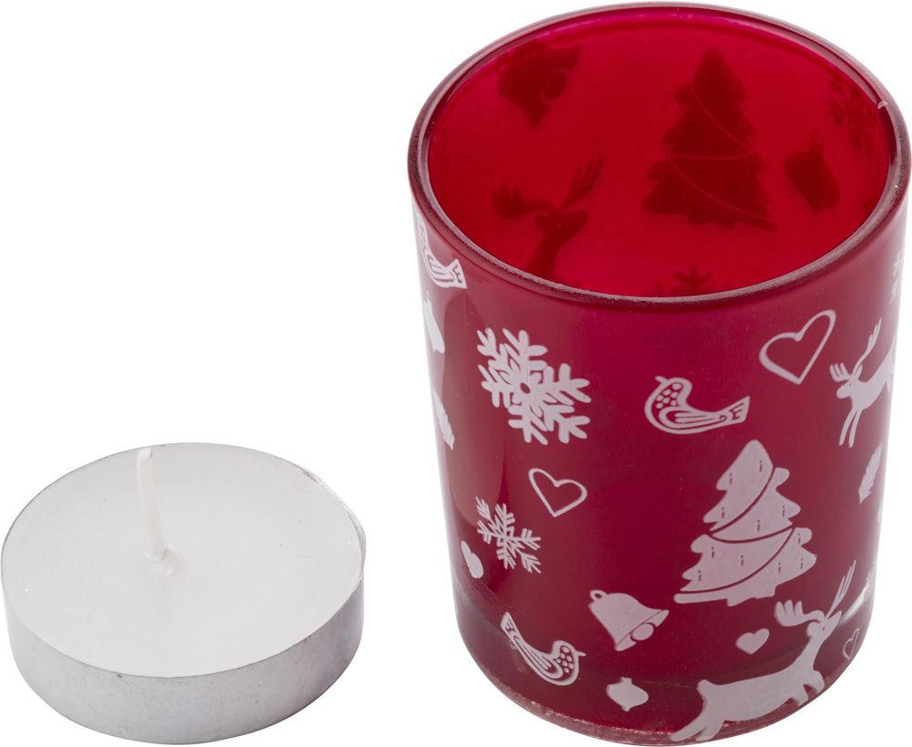 Kaarshouder Kirsten | Glas - Rood
