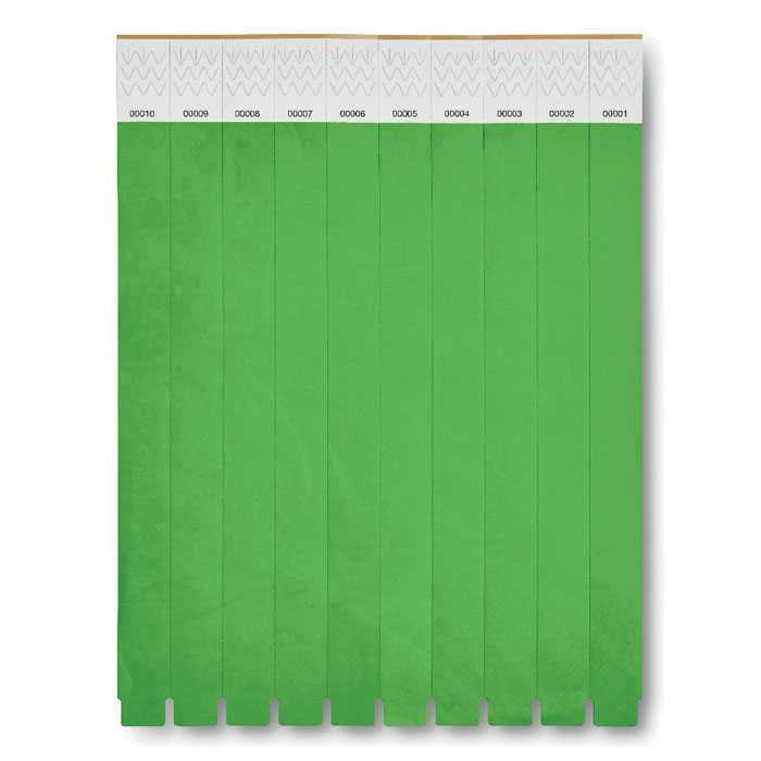 TYVEK - 1 Vel met 10 event armbandjes - Groen