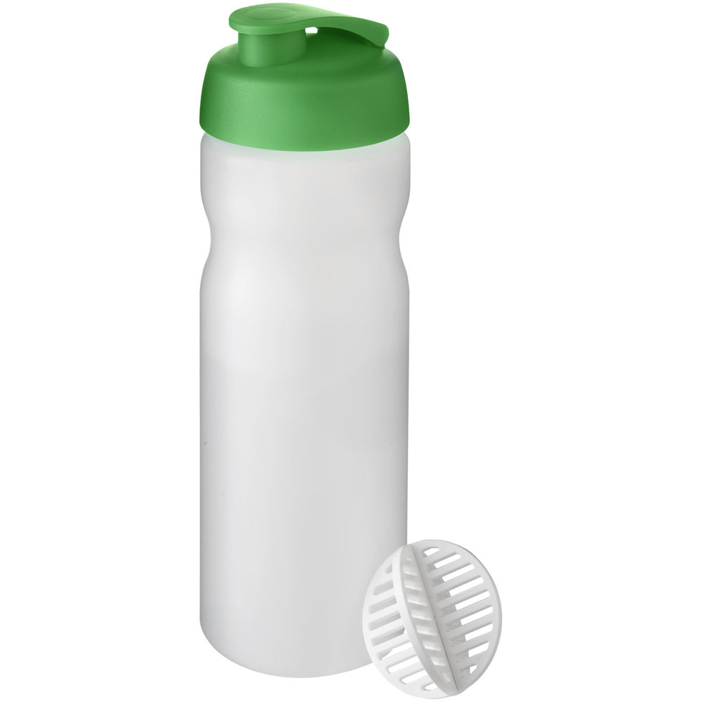 Baseline® Plus 650 ml sportfles met shaker bal - Groen, Mat helder