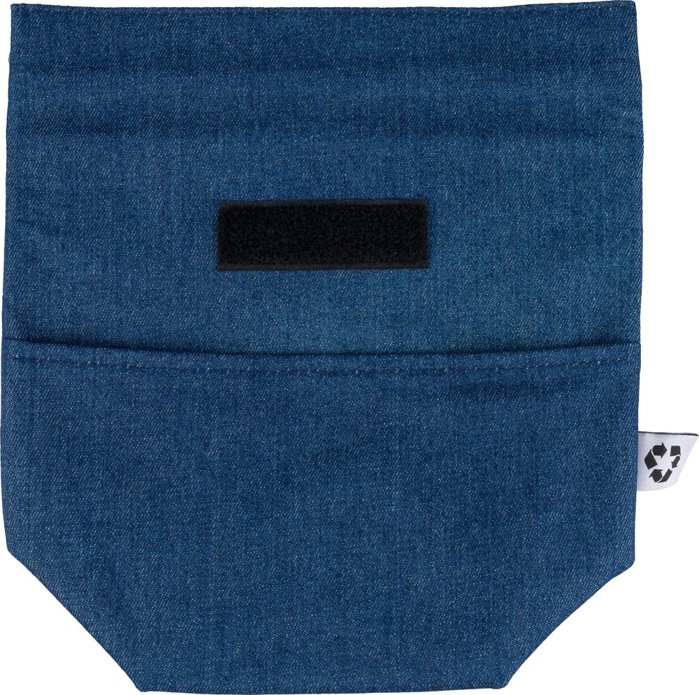 Gerecycled denim roll-top koeltas Mira - Blauw