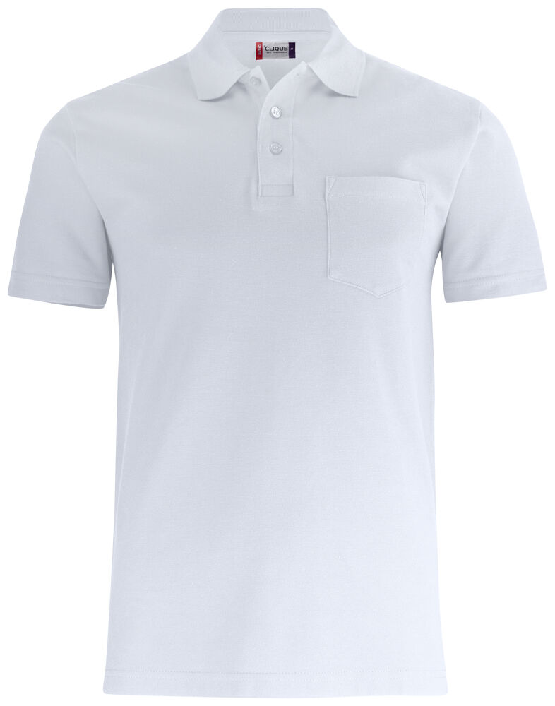 Clique - Basic Polo Pocket - Wit