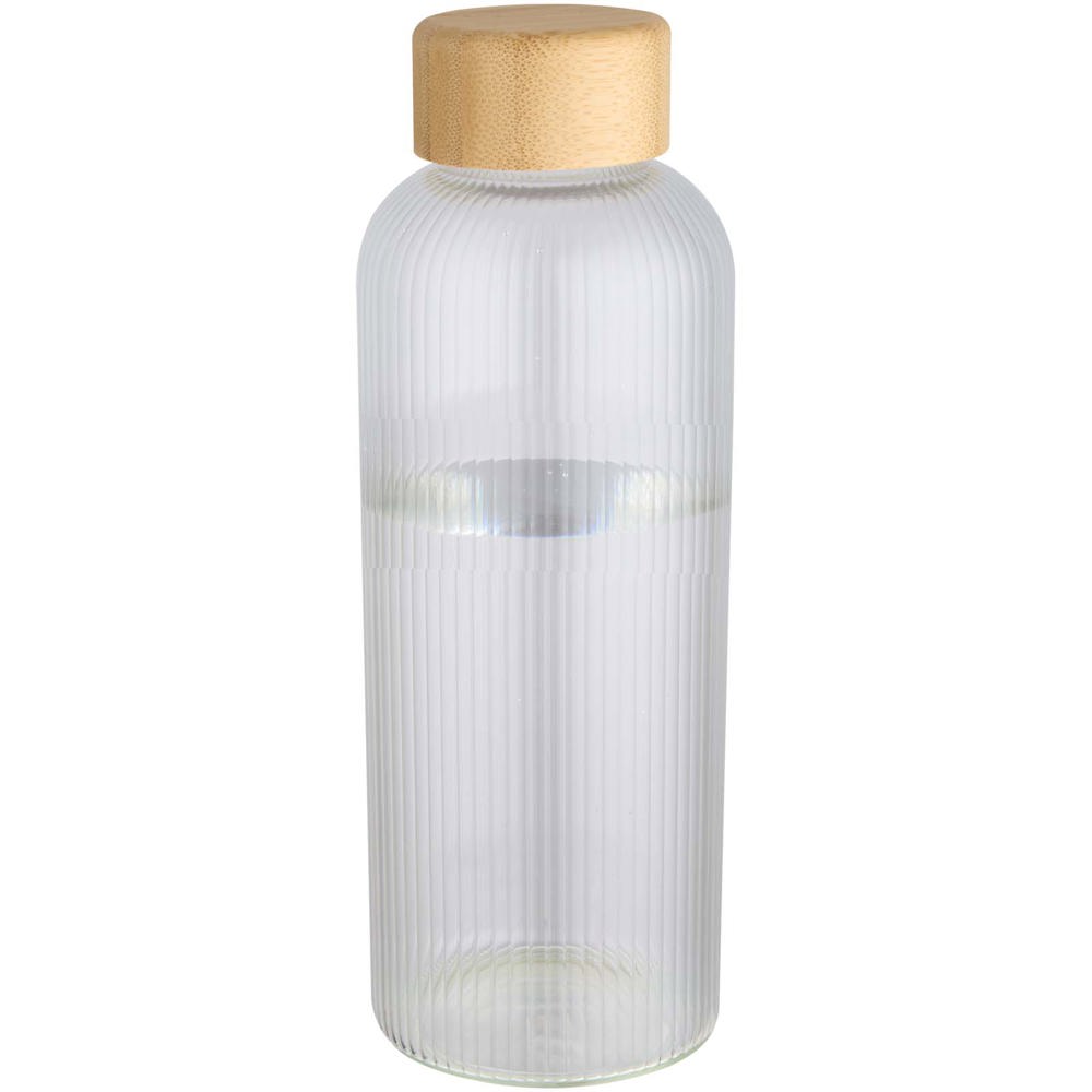Mirage 650 ml enkelwandige fles van borosilicaatglas met bamboe deksel