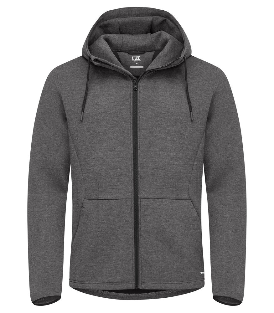 Cutter & Buck - Pemberton Hood FZ Heren - Antraciet Mélange