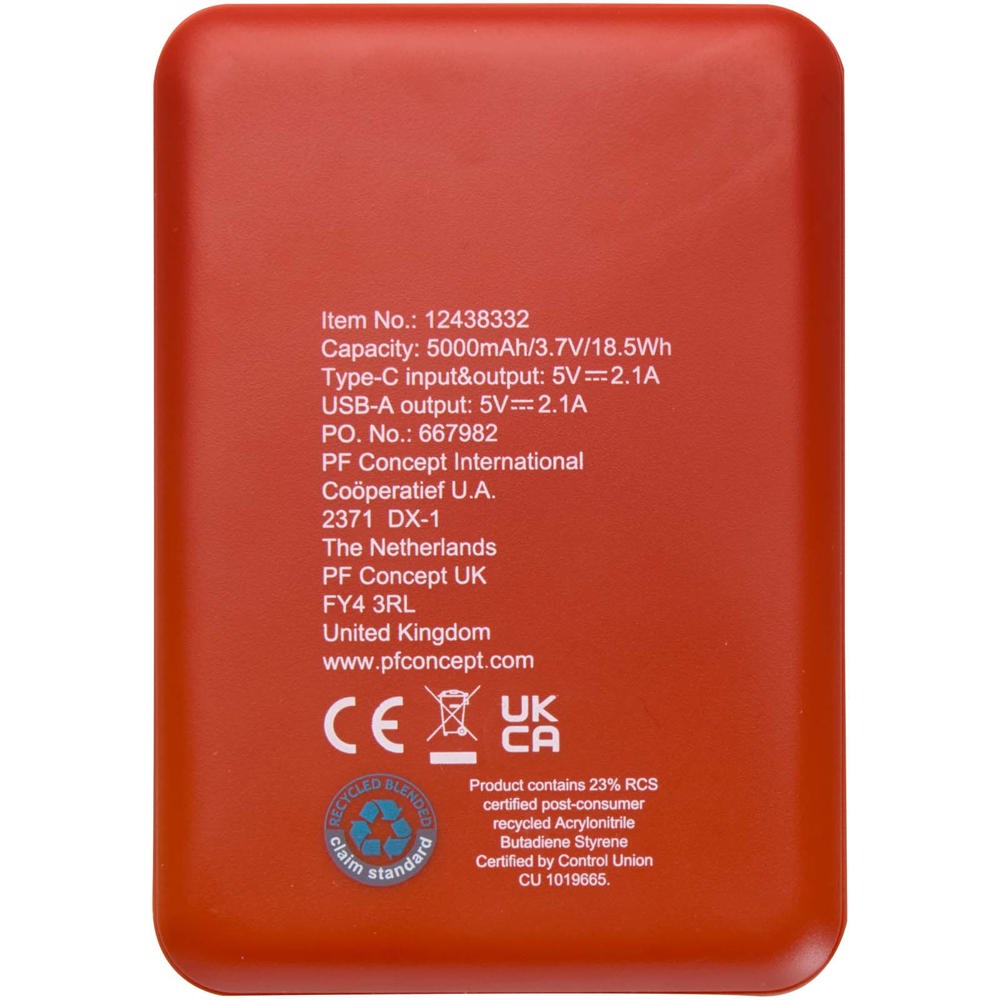 Asama type-C powerbank van 5000 mAh van gerecycled plastic