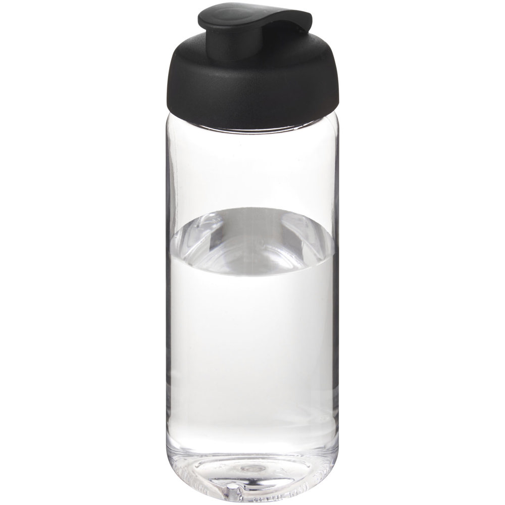 H2O Active® Octave Tritan™ 600 ml sportfles met klapdeksel - Transparant helder, Zwart