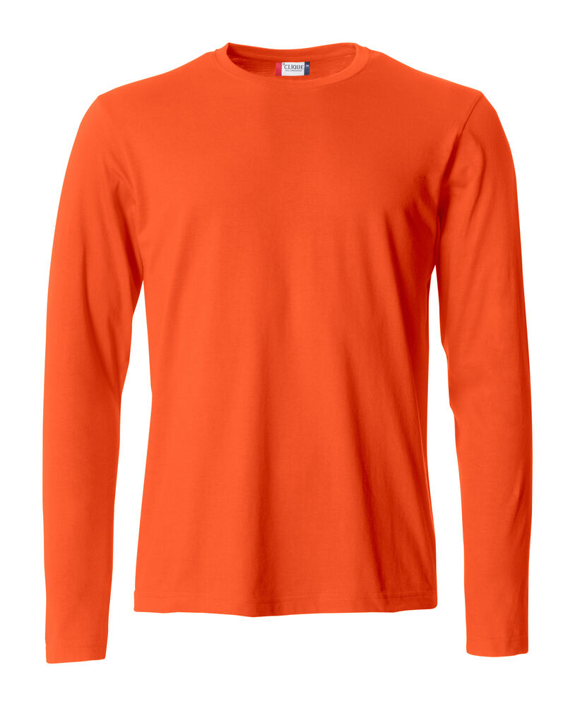Clique - Basic-T L/S Dark Navy L - Diep-oranje