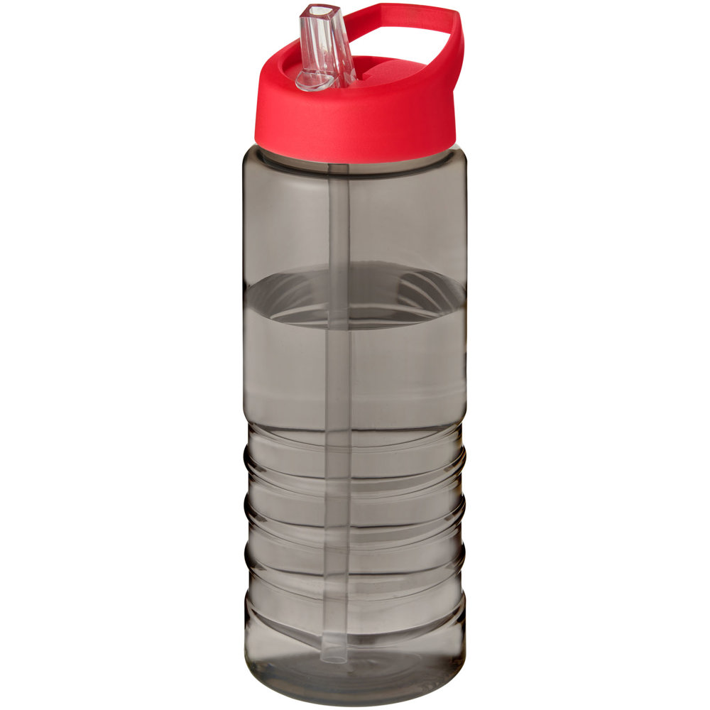 H2O Active® Eco Treble 750 ml drinkfles met tuitdeksel  - Houtskool, Rood
