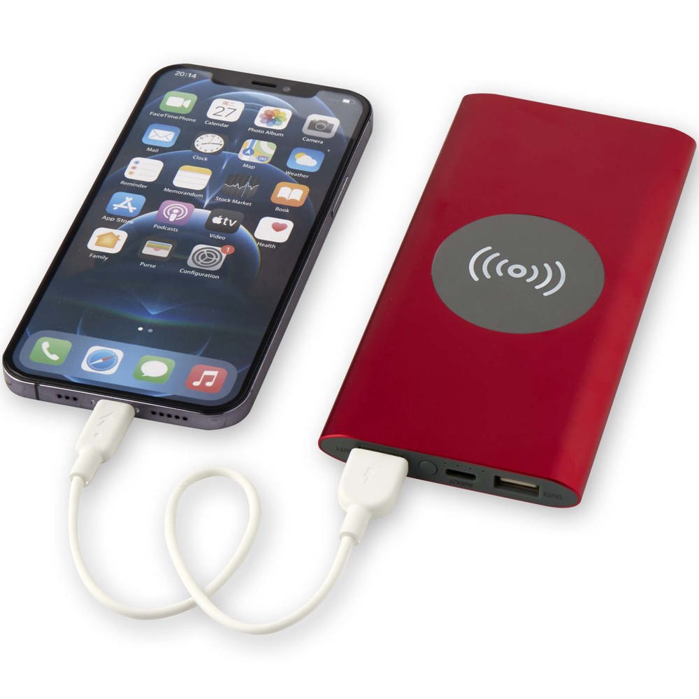 Juice type-C draadloze powerbank van 8000 mAh van gerecycled aluminium