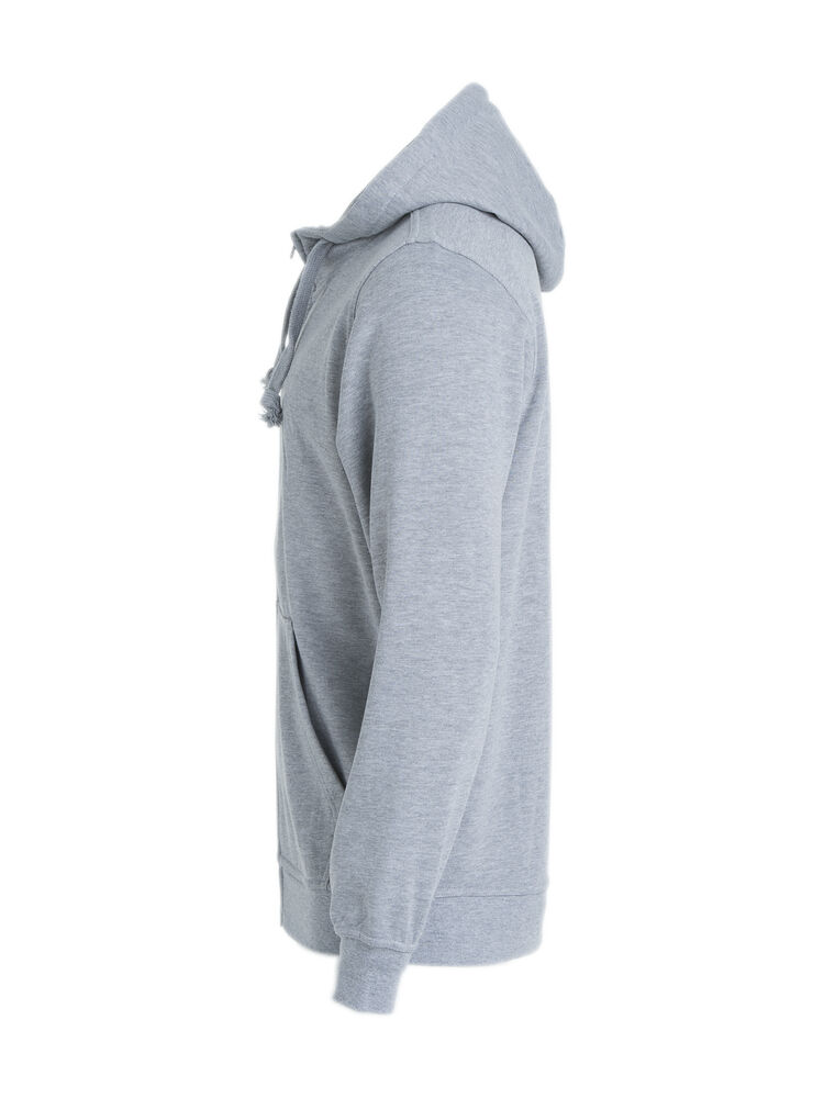 Clique - Basic Hoody Full Zip Grijs-melange 5XL