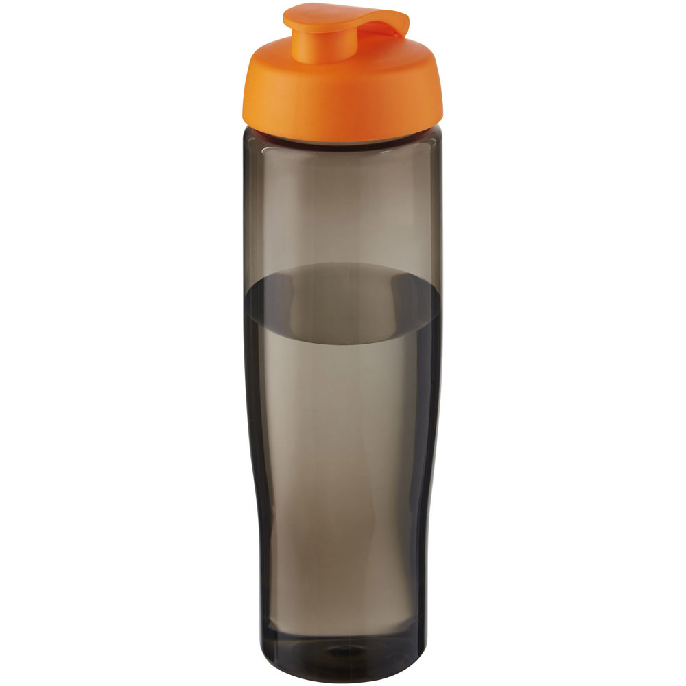 H2O Active® Eco Tempo drinkfles van 700 ml met klapdeksel - Oranje, Houtskool