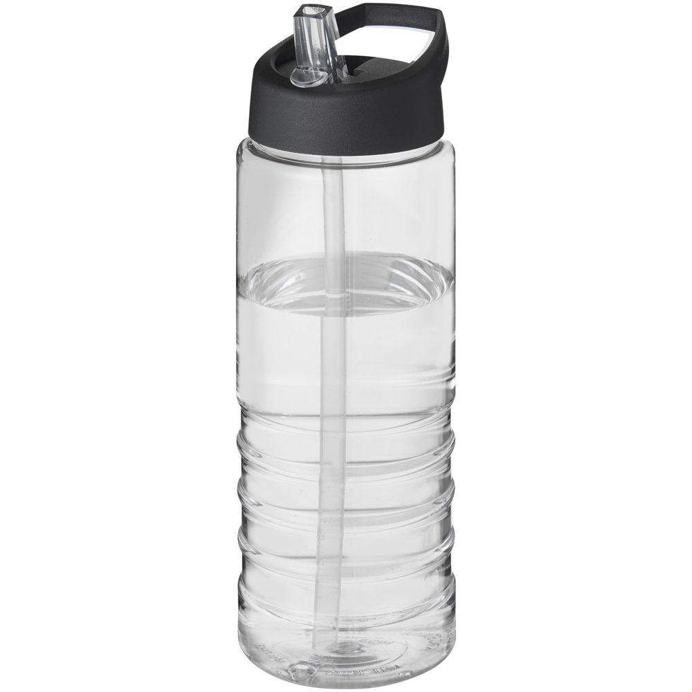 H2O Active® Treble 750 ml sportfles met tuitdeksel - Transparent, Zwart