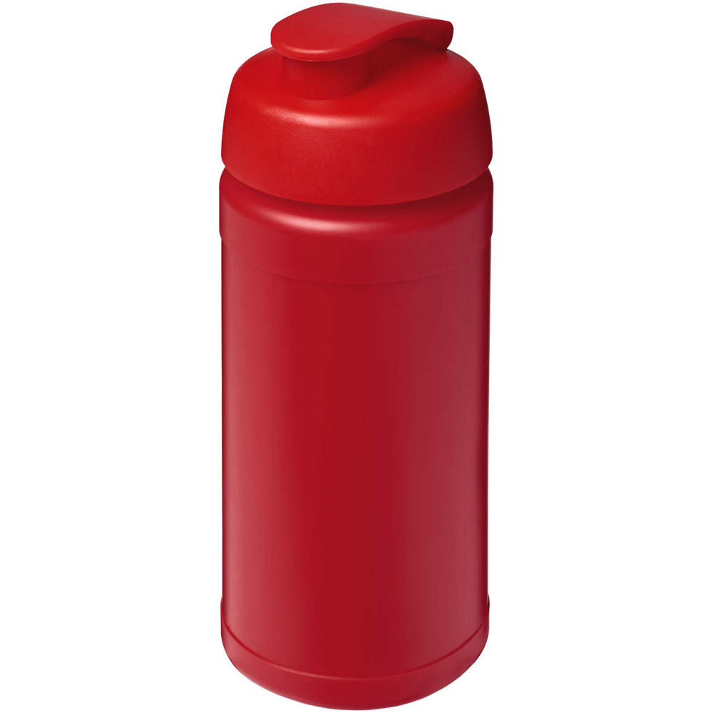 Baseline 500 ml gerecyclede drinkfles met klapdeksel - Rood, Rood