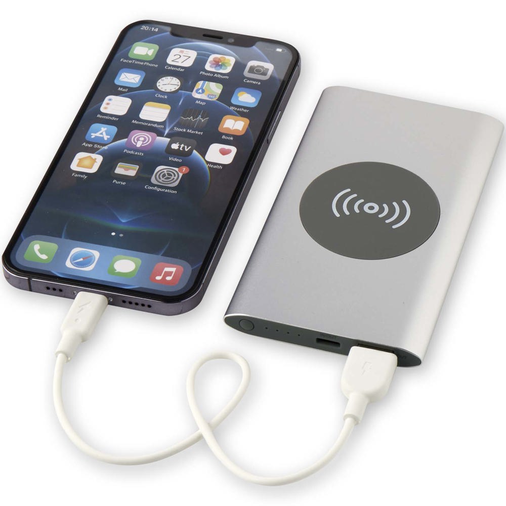 Juice type-C draadloze powerbank van 4000 mAh van gerecycled aluminium 
