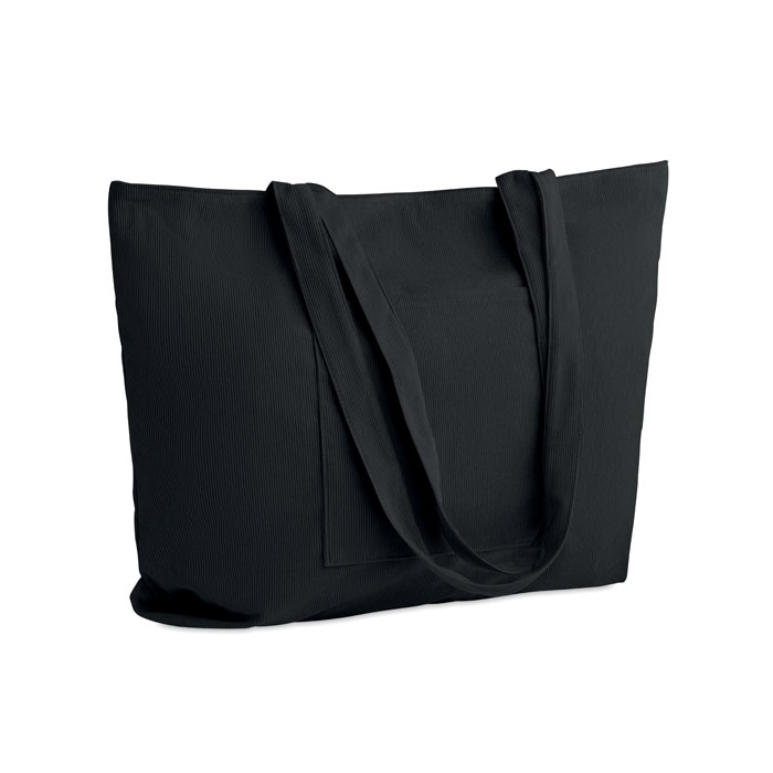 CORDY G - Grote corduroy boodschappentas - Zwart