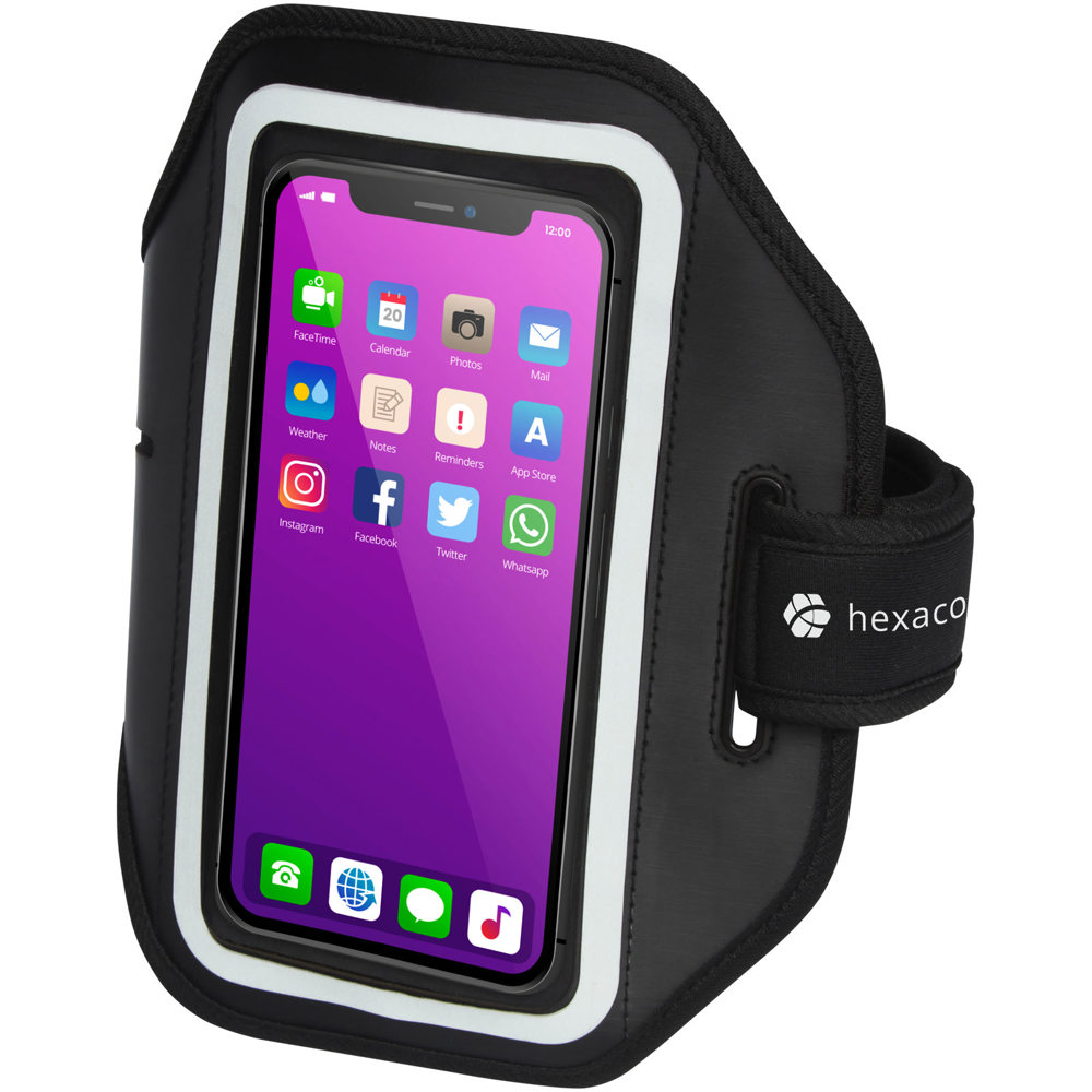 Haile reflecterende smartphone-armband met transparante hoes