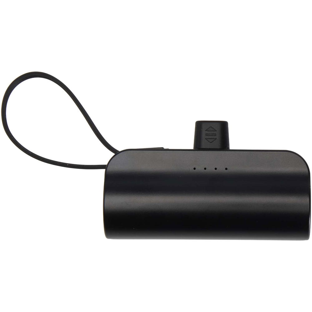 Alnair Type-C powerbank van 5000 mAh 10 W van gerecycled plastic met ingebouwde klapstandaard en 2 in 1 kabel